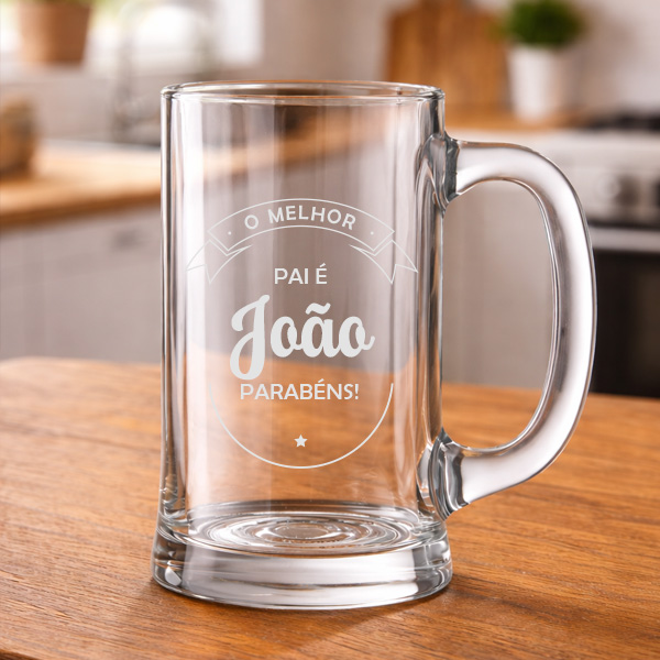 Caneca de Cerveja para O Melhor com Textos personalizados