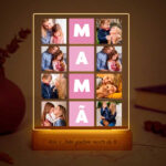 Candeeiro Cubos Rosas Mamã com Oito Fotos personalizado Miniatura de Candeeiro Cubos Rosas Mamã com Oito Fotos personalizado