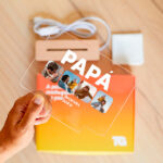 Miniatura de Candeeiro Papá com Quatro Fotos e Texto personalizada