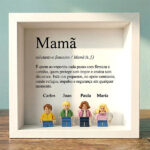 Miniatura de Quadro com Minifiguras Lego Definição de Mãe e Nomes personalizados