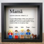 Miniatura de Quadro com Minifiguras Lego Definição de Mãe e Nomes personalizados