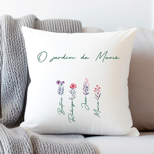 Almofada O Jardim da Mãe com Nomes personalizados