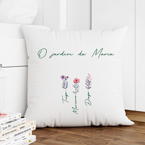 Almofada O Jardim da Mãe com Nomes personalizados