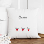 Miniatura de Almofada para a Mãe com Corações, Nomes e Texto personalizados
