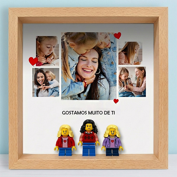 Quadro com Minifiguras Lego da Mãe com Fotografias personalizadas