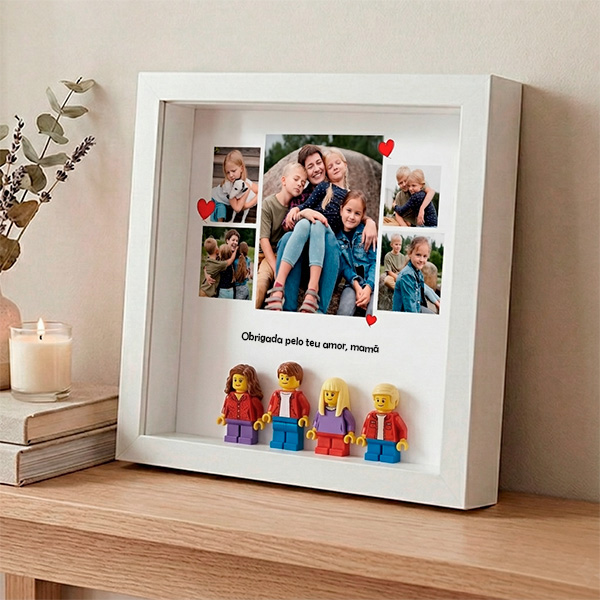 Quadro com Minifiguras Lego da Mãe com Fotografias personalizadas