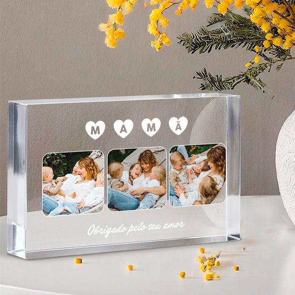 Placa em Bloco para a Mãe com Fotografias Personalizadas