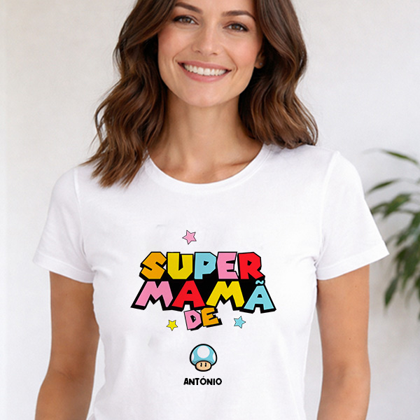 Pijama Super Mãe com Nomes personalizados