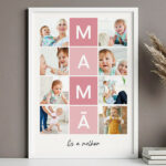 Miniatura de Póster para a Mãe com Quadros Cor-de-Rosa e Fotografias personalizadas