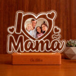 Miniatura de Lâmpada I Love Mãe com Fotografia personalizada