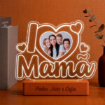 Miniatura de Lâmpada I Love Mãe com Fotografia personalizada