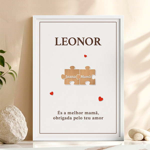 Póster Puzzle para a Mãe com Nomes Personalizados