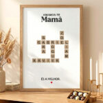 Miniatura de Póster Scrabble para a Mãe com Nomes personalizados
