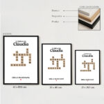 Miniatura de Póster Scrabble para a Mãe com Nomes personalizados