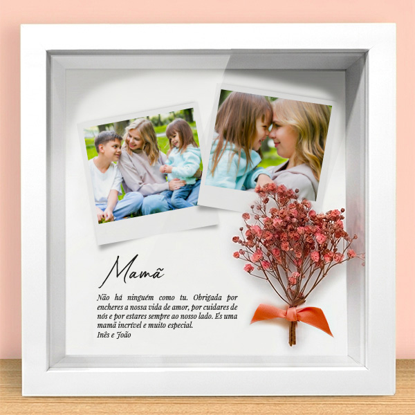Moldura com Flores e Fotografias Personalizadas