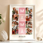 Miniatura de Póster para a Mãe com Quadros Cor-de-Rosa e Fotografias personalizadas