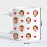 Miniatura de Caneca com corações e fotos personalizadas