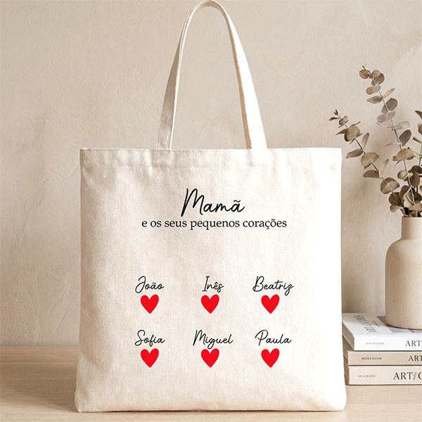 Sacola com Corações e Nomes personalizados