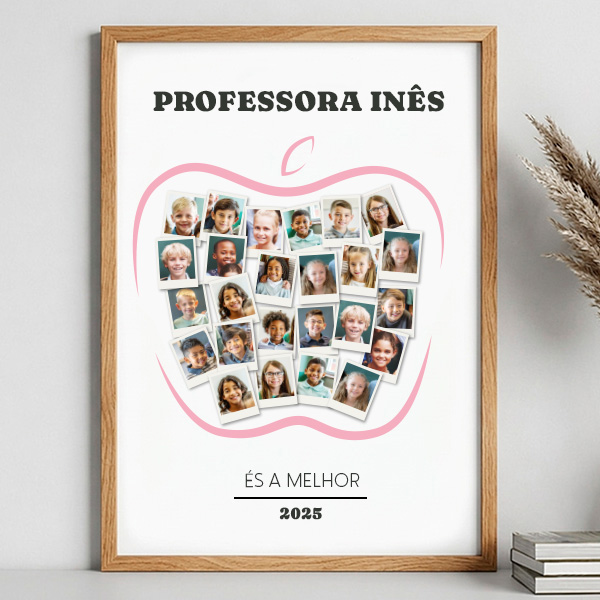Póster Maçã para Professores com Fotos Polaroid personalizadas
