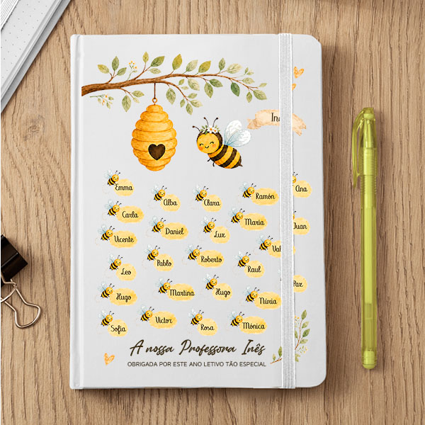 Caderno com Abelhinhas e Nomes personalizados