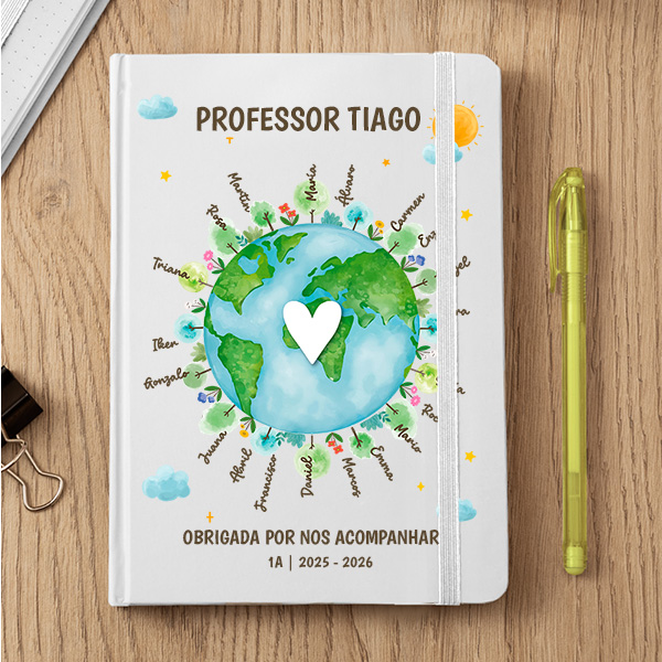 Caderno Planeta com Nomes personalizados