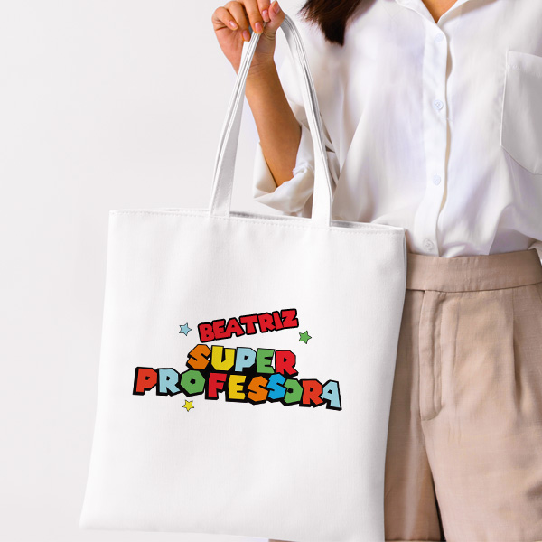 Tote Bag Super Profe com Nomes personalizados