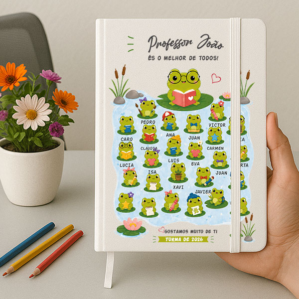 Caderno com Rãzinhas e Nomes personalizados