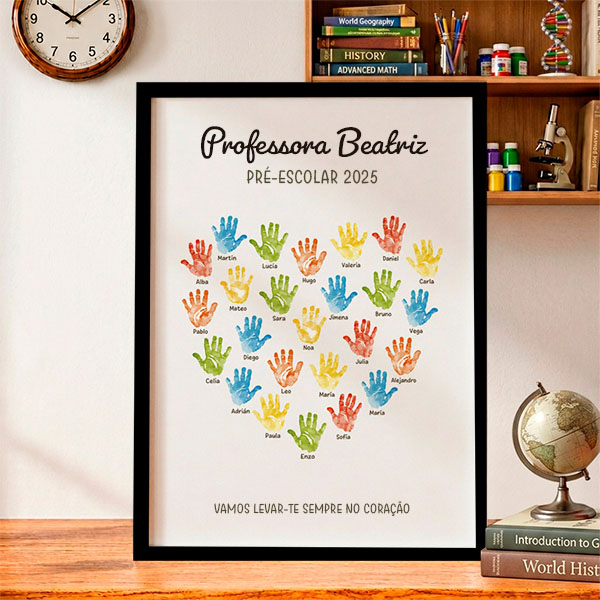 Póster para Professores com Mãos e Nomes personalizados