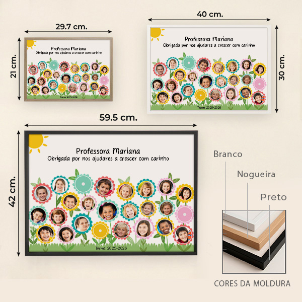 Póster para Professores de Flores com Fotos personalizadas