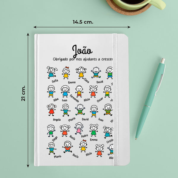 Caderno com Bonequinhos e Nomes personalizados