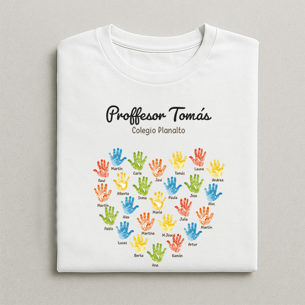 T-shirt Mãos para Professores com Nomes personalizados