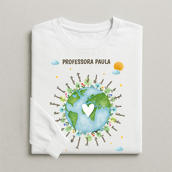 T-shirt Planeta para Professores com Nomes personalizados