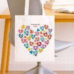 Miniatura de Tote Bag Corações com Bonequinhos com Nomes personalizada