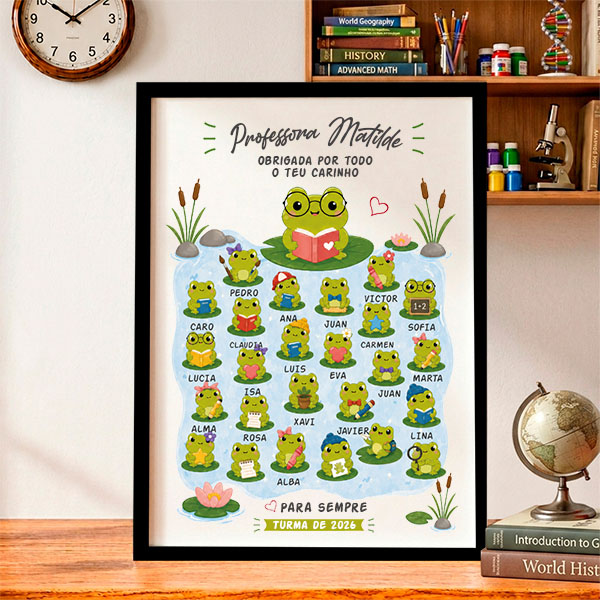 Póster para Professores com Rãzinhas e Nomes personalizados