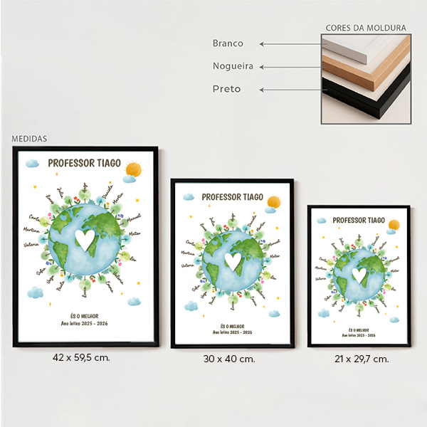 Póster Planeta com Nomes personalizados