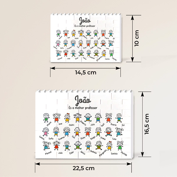 Puzzle de Blocos com Bonequinhos e Nomes personalizados