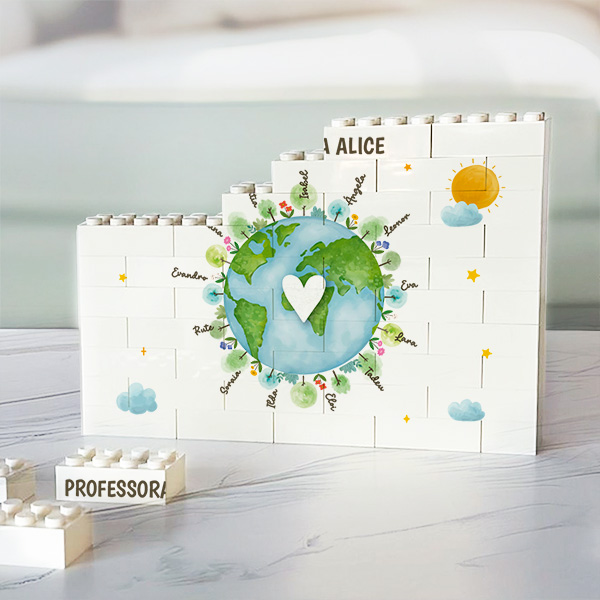 Puzzle de Blocos Planeta com Nomes personalizados