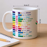 Miniatura de Caneca Lápis de Cores com Nomes personalizada