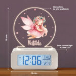 Miniatura de Relógio Despertador Fada com Luz e Nome Personalizado