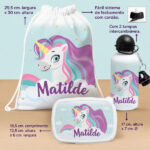 Miniatura de Pack Escolar Infantil Unicórnio Personalizado