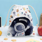 Miniatura de Saco de Lanche Infantil Astronauta no Espaço Personalizado