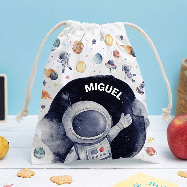 Saco de Lanche Infantil Astronauta no Espaço Personalizado