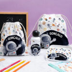 Miniatura de Saco de Lanche Infantil Astronauta no Espaço Personalizado