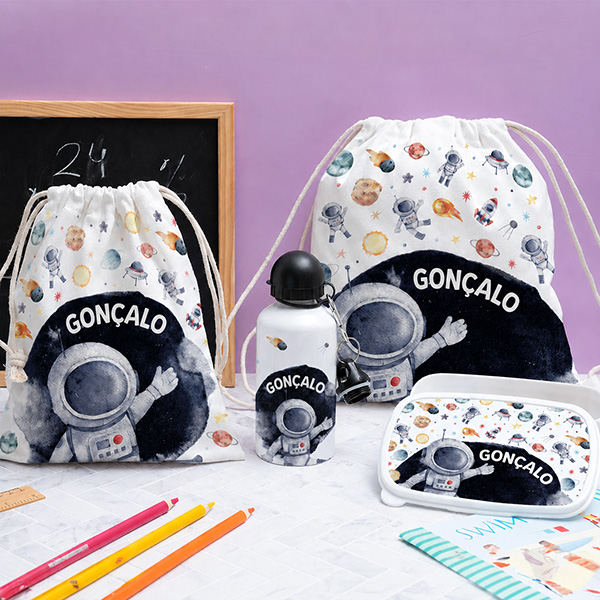 Saco de Lanche Infantil Astronauta no Espaço Personalizado