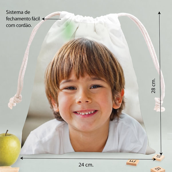 Saco de Lanche Infantil com Foto Personalizado