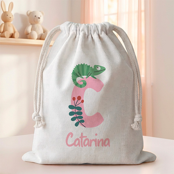 Saquinho para Lanche Infantil com Inicial Personalizada