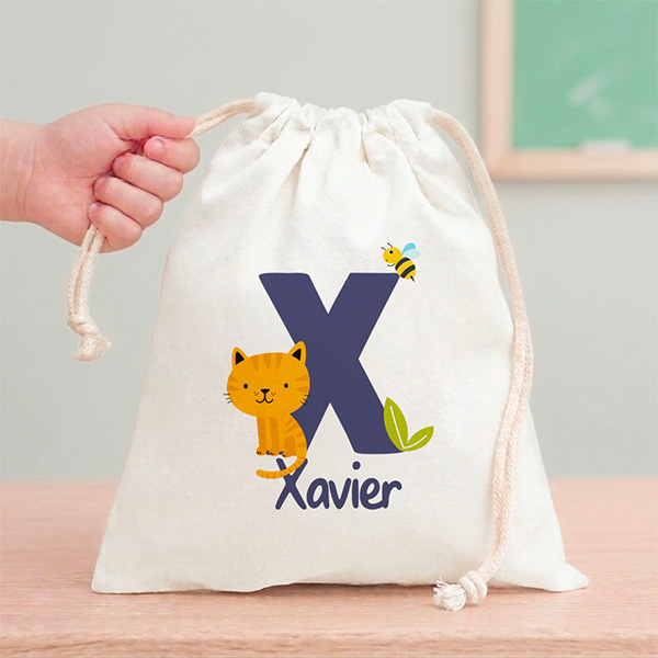 Saquinho para Lanche Infantil com Inicial Personalizada