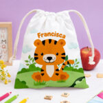 Miniatura de Saco de Lanche Infantil Animais da Selva personalizado