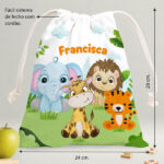 Miniatura de Saco de Lanche Infantil Animais da Selva personalizado