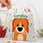 Miniatura de Saco de Lanche Infantil Animais Coloridos Personalizado